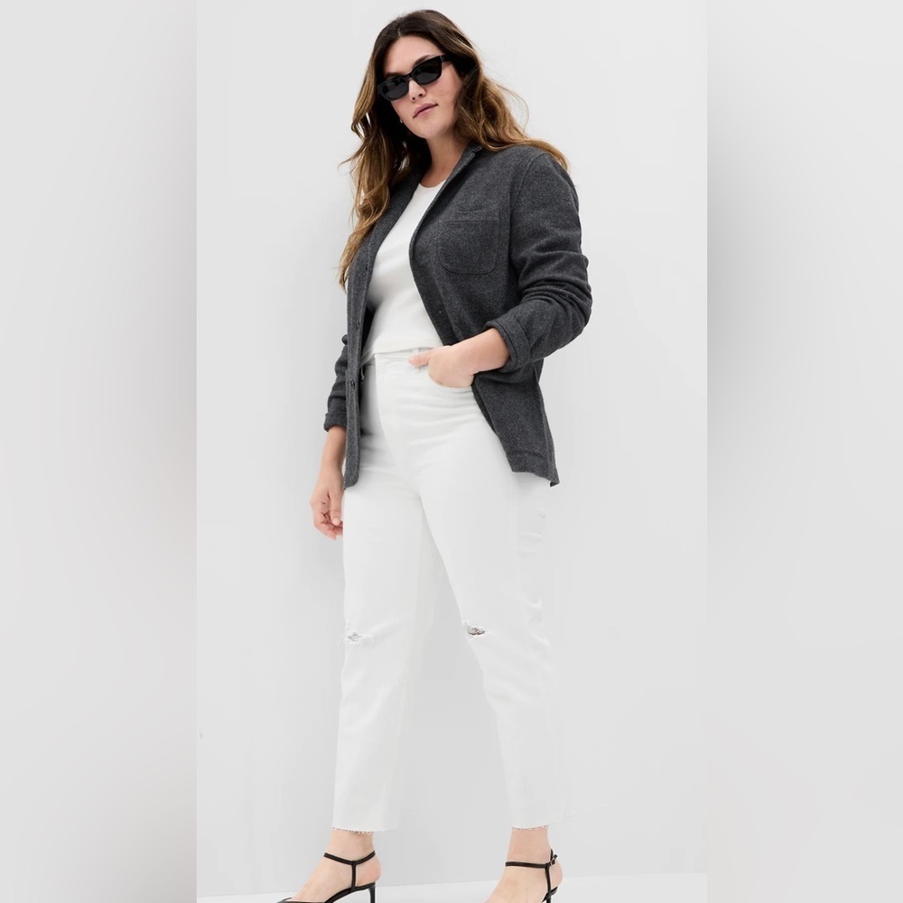GAP WOMEN HIGH RISE STRAIGHT LEG JEANS - WHITE SIZE 31 TALL (NEW WITH TAGS)